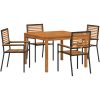 Trädgårdsmöblemang 5 pcs Svart vidaXL 110 x 110 x 75 cm – miniatyr 2