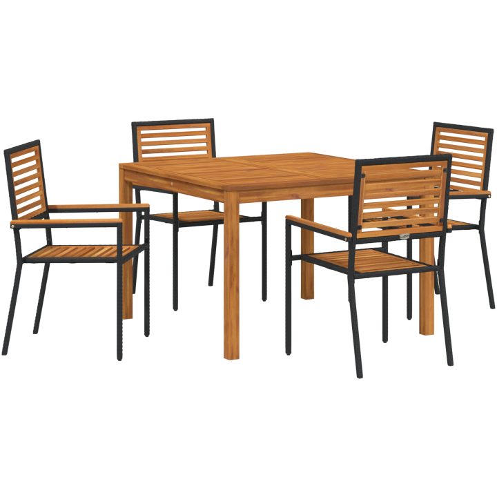 Trädgårdsmöblemang 5 pcs Svart vidaXL 110 x 110 x 75 cm – bild 2