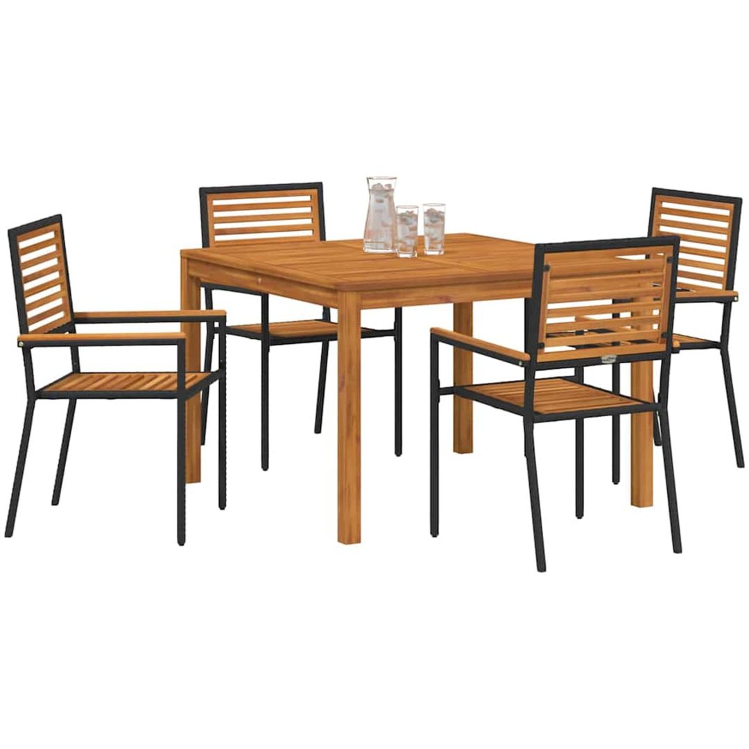 Trädgårdsmöblemang 5 pcs Svart vidaXL 110 x 110 x 75 cm – bild 3
