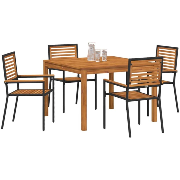 Trädgårdsmöblemang 5 pcs Svart vidaXL 110 x 110 x 75 cm – bild 3