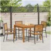 Trädgårdsmöblemang 5 pcs Svart vidaXL 110 x 110 x 75 cm – miniatyr 4