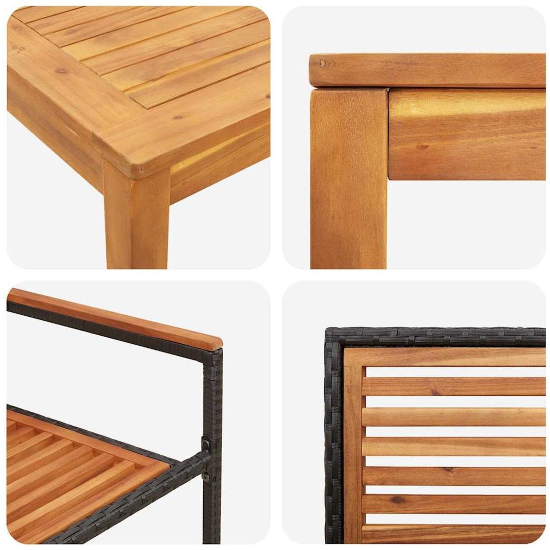 Trädgårdsmöblemang 5 pcs Svart vidaXL 110 x 110 x 75 cm – bild 9