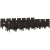 Trädgårdsmöbler 15 pcs Brun Konstrotting & Polyester vidaXL Stor – miniatyr 2