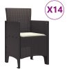 Trädgårdsmöbler 15 pcs Brun Konstrotting & Polyester vidaXL Stor – miniatyr 5