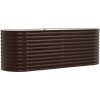 Trädgårdsodlad Säng Brun Galvaniserat Stål vidaXL 240 x 80 x 81 cm – miniatyr 2