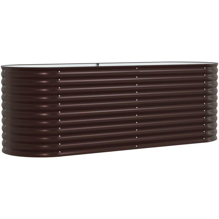 Trädgårdsodlad Säng Brun Galvaniserat Stål vidaXL 240 x 80 x 81 cm – bild 2