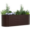 Trädgårdsodlad Säng Brun Galvaniserat Stål vidaXL 240 x 80 x 81 cm – miniatyr 3