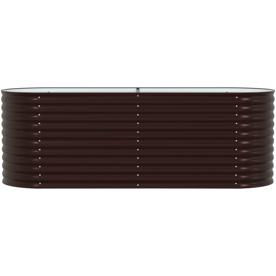 Trädgårdsodlad Säng Brun Galvaniserat Stål vidaXL 240 x 80 x 81 cm – bild 6