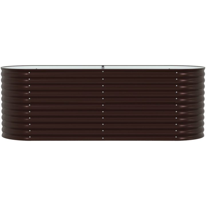 Trädgårdsodlad Säng Brun Galvaniserat Stål vidaXL 240 x 80 x 81 cm – bild 6