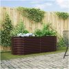 Trädgårdsodlad Säng Brun Galvaniserat Stål vidaXL 240 x 80 x 81 cm – miniatyr 1