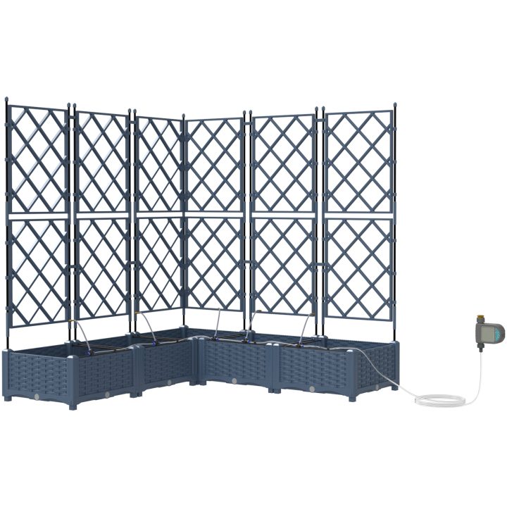 Trädgårdsodlare med Vattensystem 5 st Grå vidaXL 120 x 120 x 126 cm – bild 2