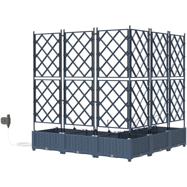 Trädgårdsodlare med Vattensystem 5 st Grå vidaXL 120 x 120 x 126 cm – bild 6