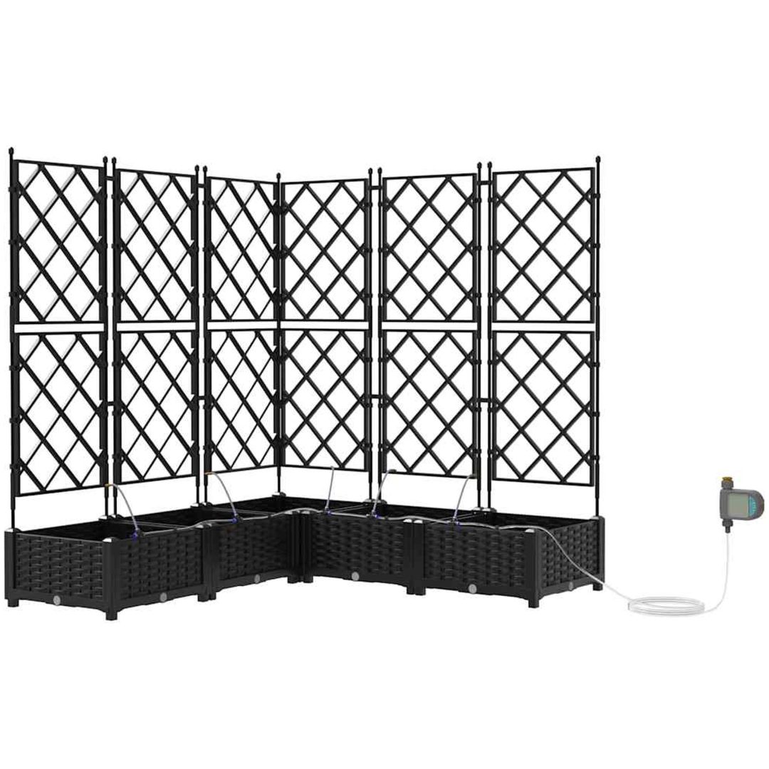 Trädgårdsodlare med vattensystem 5 st Svart vidaXL 120 x 120 x 126 cm – bild 2