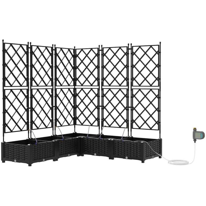 Trädgårdsodlare med vattensystem 5 st Svart vidaXL 120 x 120 x 126 cm – bild 2