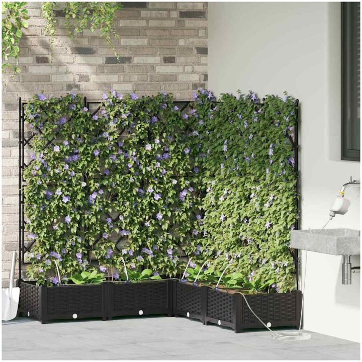 Trädgårdsodlare med vattensystem 5 st Svart vidaXL 120 x 120 x 126 cm – bild 3