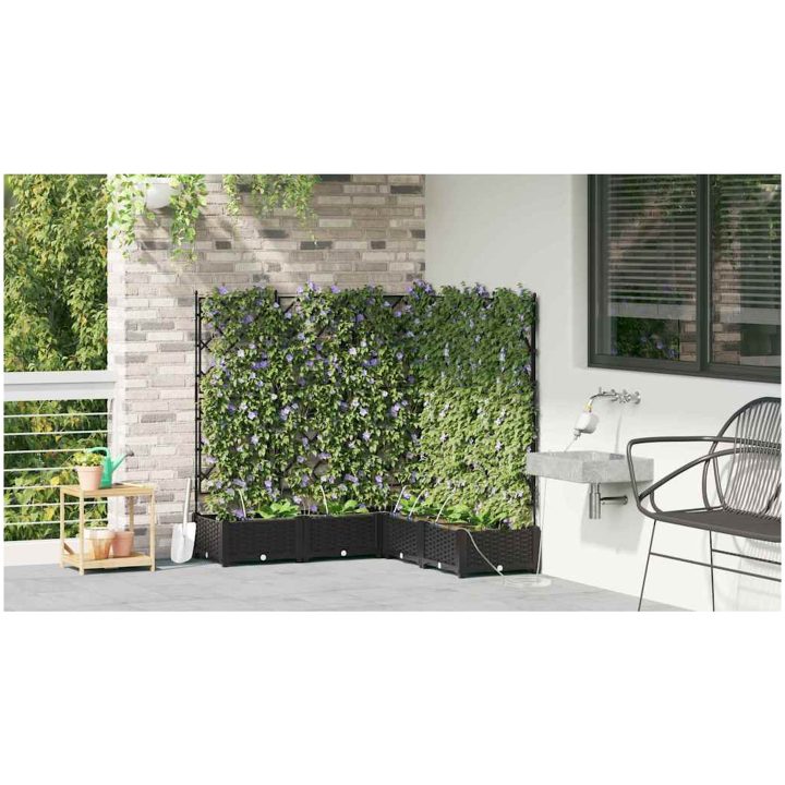 Trädgårdsodlare med vattensystem 5 st Svart vidaXL 120 x 120 x 126 cm – bild 4