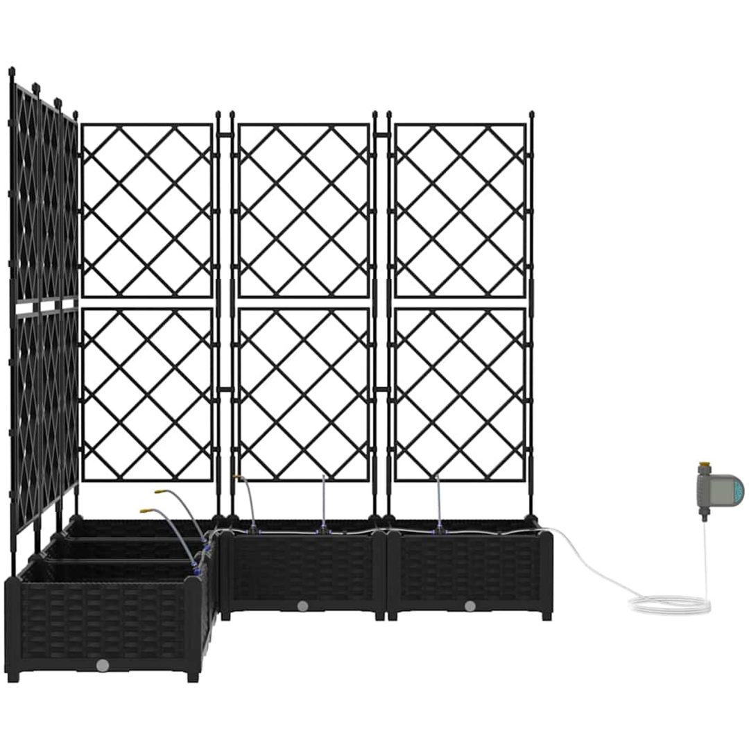 Trädgårdsodlare med vattensystem 5 st Svart vidaXL 120 x 120 x 126 cm – bild 6