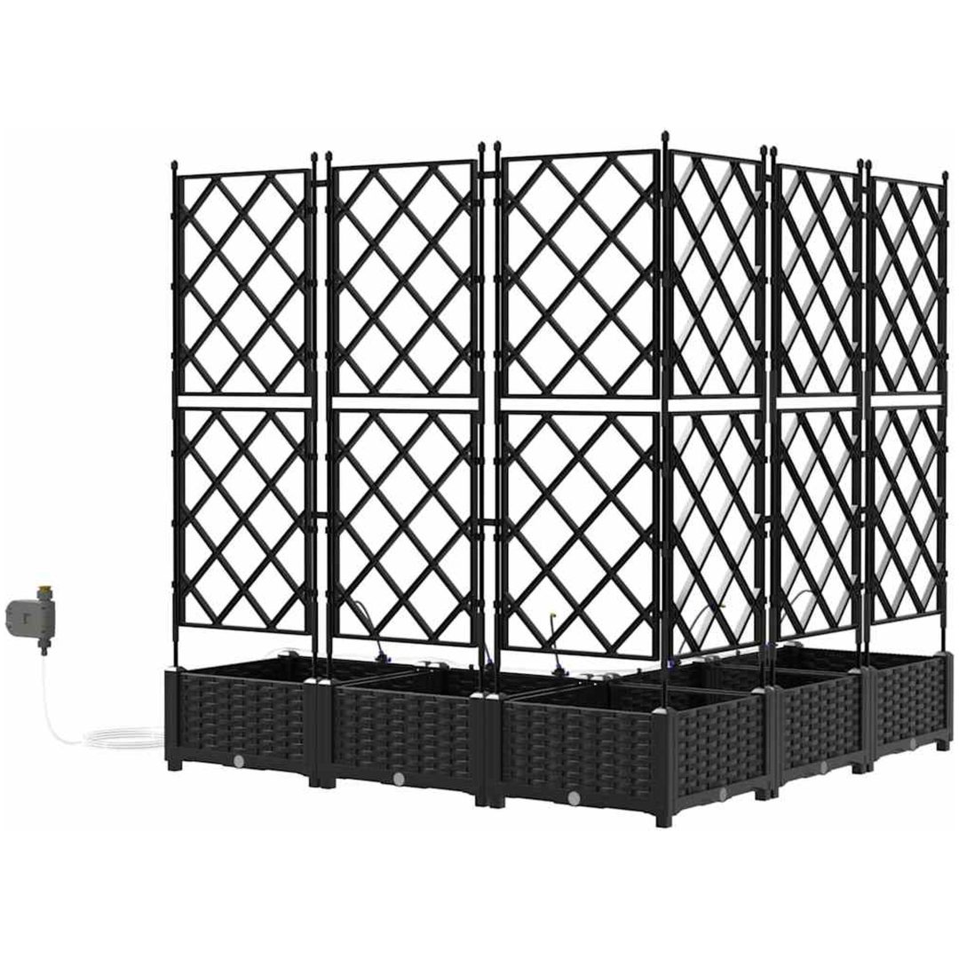 Trädgårdsodlare med vattensystem 5 st Svart vidaXL 120 x 120 x 126 cm – bild 7