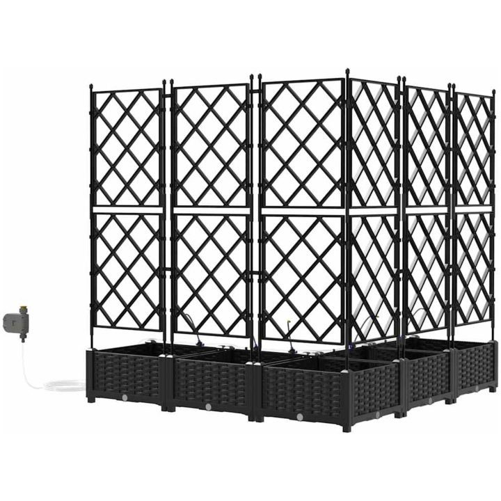 Trädgårdsodlare med vattensystem 5 st Svart vidaXL 120 x 120 x 126 cm – bild 7