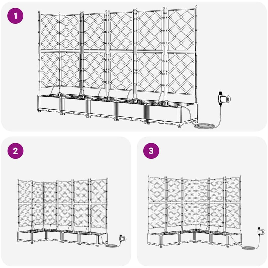 Trädgårdsodlare med vattensystem 5 st Svart vidaXL 120 x 120 x 126 cm – bild 10