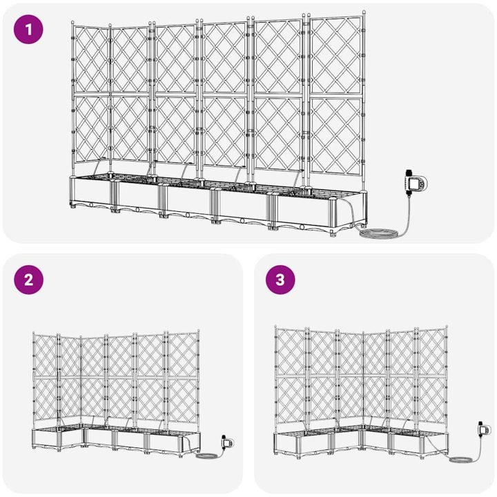 Trädgårdsodlare med vattensystem 5 st Svart vidaXL 120 x 120 x 126 cm – bild 10