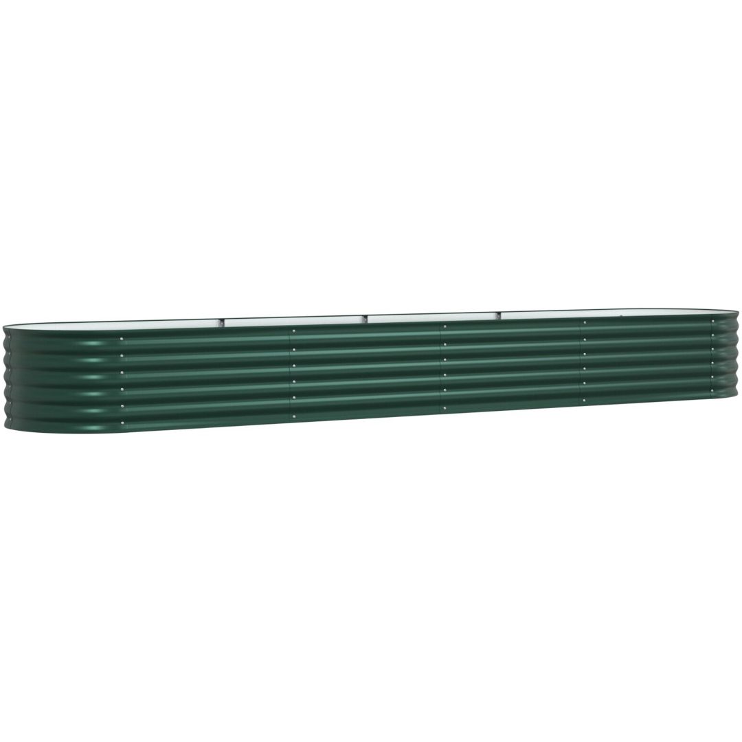 Trädgårdsodling Höjdsoffa Grön Galvaniserat Stål vidaXL 400 x 80 x 44 cm – bild 5