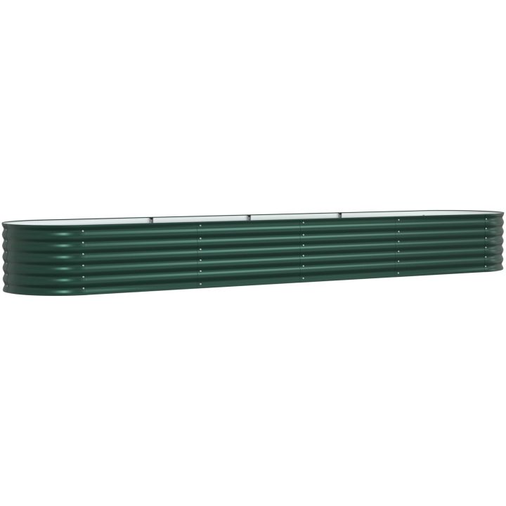 Trädgårdsodling Höjdsoffa Grön Galvaniserat Stål vidaXL 400 x 80 x 44 cm – bild 5