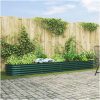 Trädgårdsodling Höjdsoffa Grön Galvaniserat Stål vidaXL 400 x 80 x 44 cm – miniatyr 1