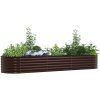 Trädgårdsodlingslåda Brun Galvaniserad Stål vidaXL 320 x 80 x 44 cm – miniatyr 3