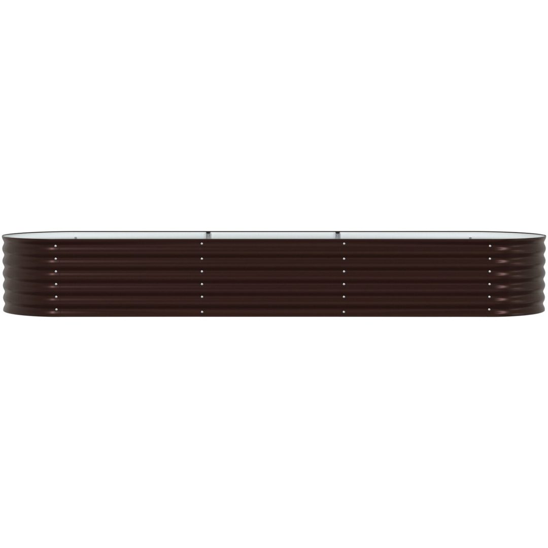 Trädgårdsodlingslåda Brun Galvaniserad Stål vidaXL 320 x 80 x 44 cm – bild 5