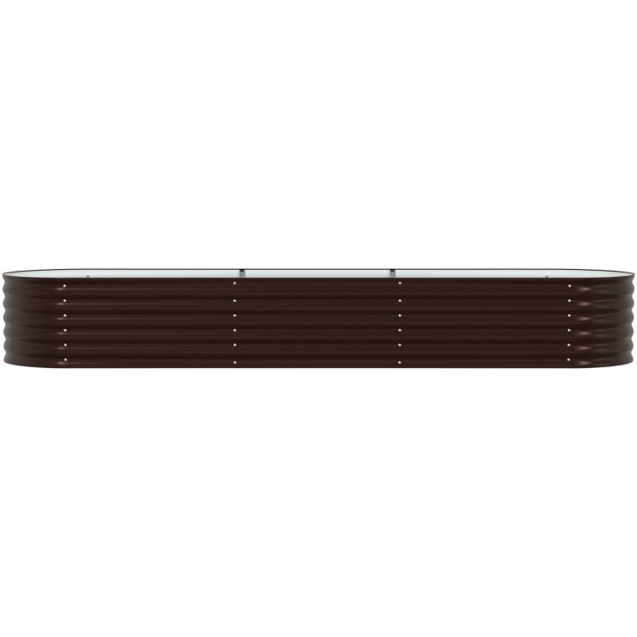 Trädgårdsodlingslåda Brun Galvaniserad Stål vidaXL 320 x 80 x 44 cm – bild 5