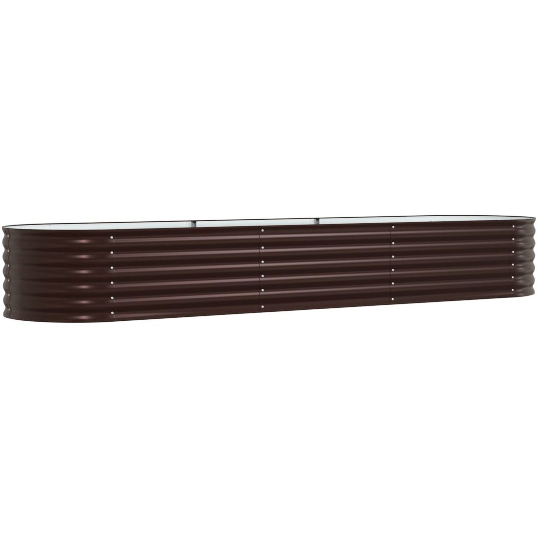Trädgårdsodlingslåda Brun Galvaniserad Stål vidaXL 320 x 80 x 44 cm – bild 7