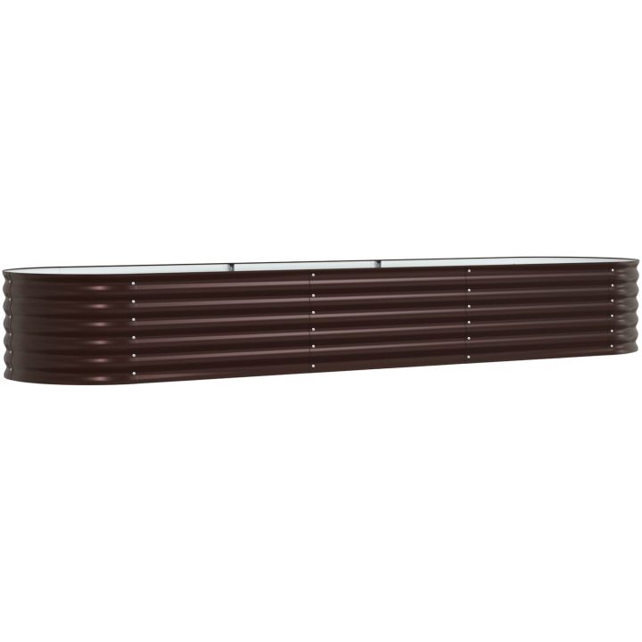 Trädgårdsodlingslåda Brun Galvaniserad Stål vidaXL 320 x 80 x 44 cm – bild 7