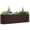 Trädgårdsodlingslåda Brun Galvaniserat Stål vidaXL 320 x 80 x 81 cm – miniatyr 3