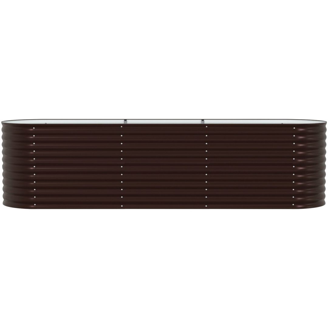 Trädgårdsodlingslåda Brun Galvaniserat Stål vidaXL 320 x 80 x 81 cm – bild 6