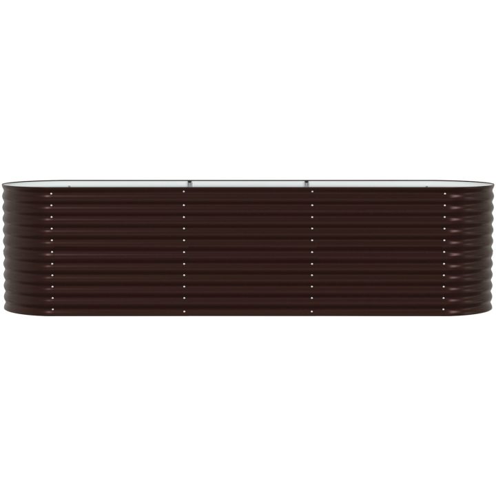 Trädgårdsodlingslåda Brun Galvaniserat Stål vidaXL 320 x 80 x 81 cm – bild 6