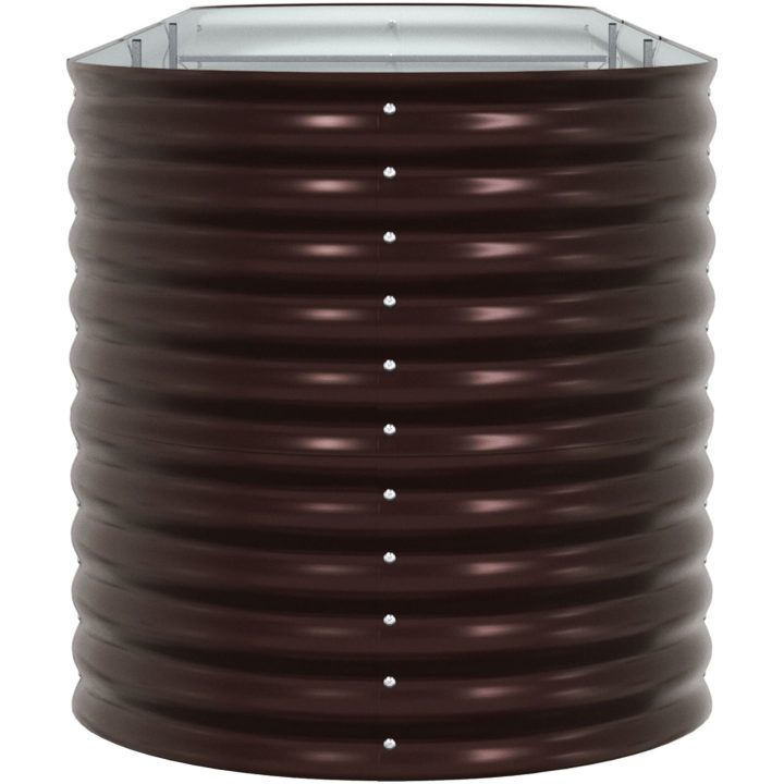 Trädgårdsodlingslåda Brun Galvaniserat Stål vidaXL 320 x 80 x 81 cm – bild 7