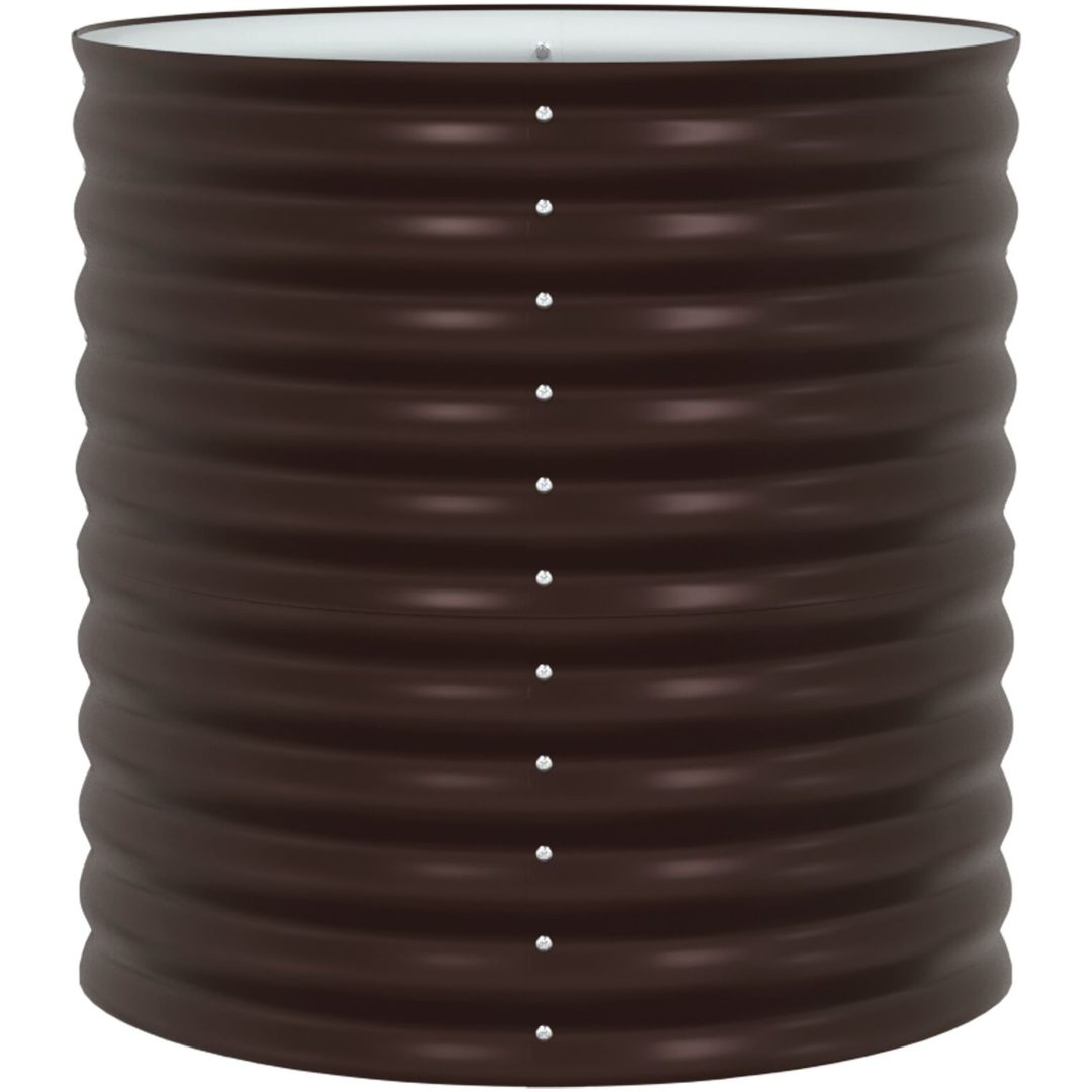 Trädgårdsodlingslåda - Brun Galvaniserat Stål vidaXL 80 x 80 x 81 cm – bild 6