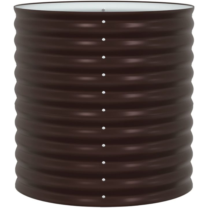 Trädgårdsodlingslåda - Brun Galvaniserat Stål vidaXL 80 x 80 x 81 cm – bild 7
