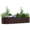 Trädgårdsodlingslåda Brun i Galvaniserat Stål vidaXL 240 x 80 x 44 cm – miniatyr 3
