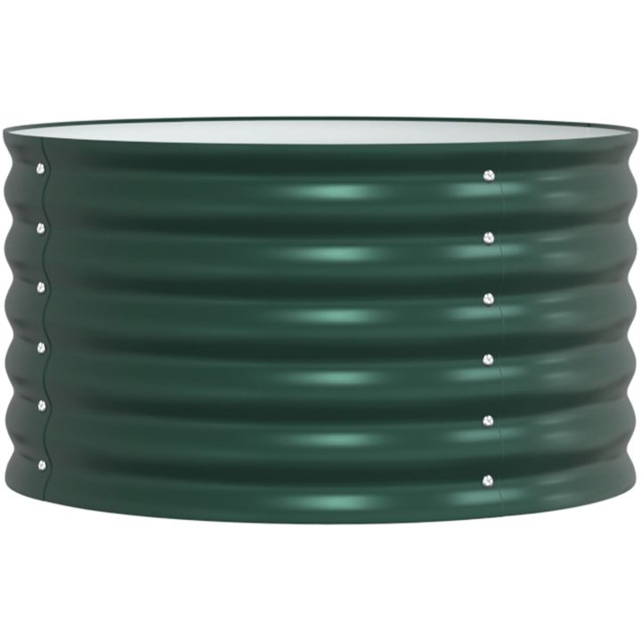 Trädgårdsodlingslåda Grön Galvaniserat Stål vidaXL 80 x 80 x 44 cm – bild 5