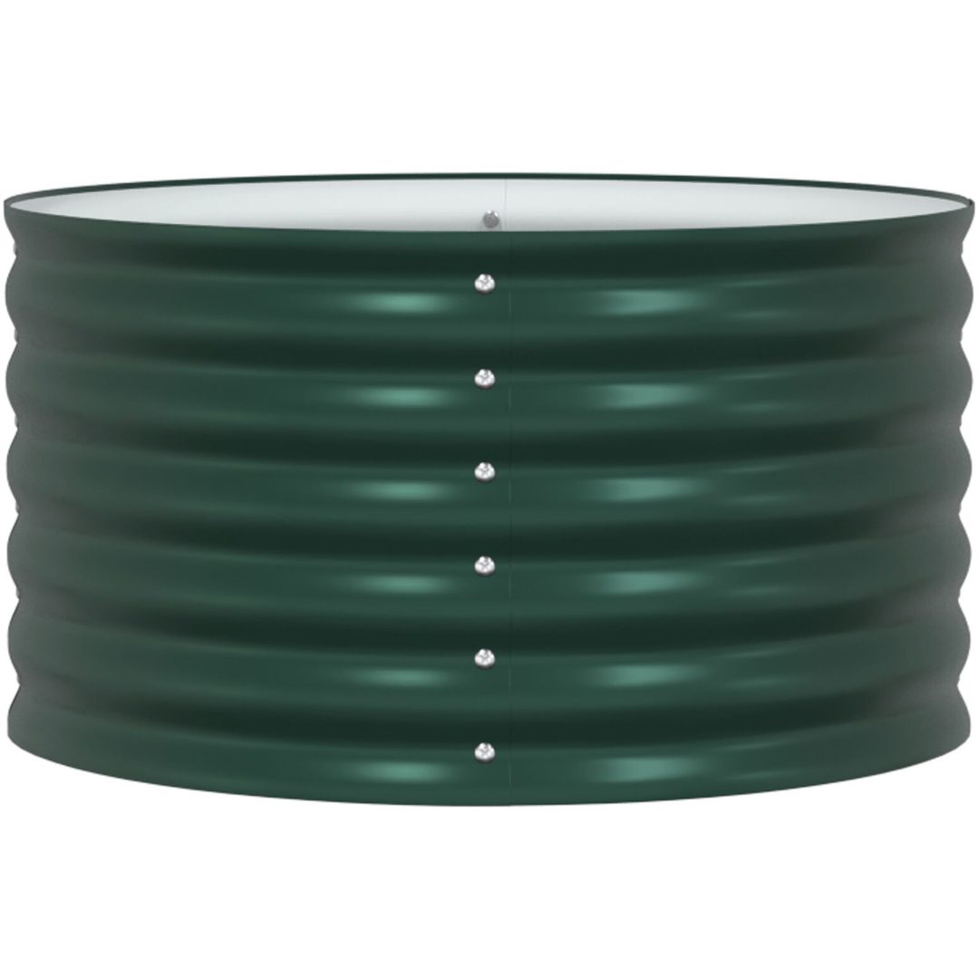 Trädgårdsodlingslåda Grön Galvaniserat Stål vidaXL 80 x 80 x 44 cm – bild 6