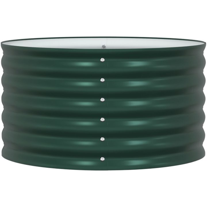 Trädgårdsodlingslåda Grön Galvaniserat Stål vidaXL 80 x 80 x 44 cm – bild 6