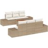 Trädgårdsofa-set 7 pcs Beige, vit vidaXL 55 x 55 x 37 cm – miniatyr 2