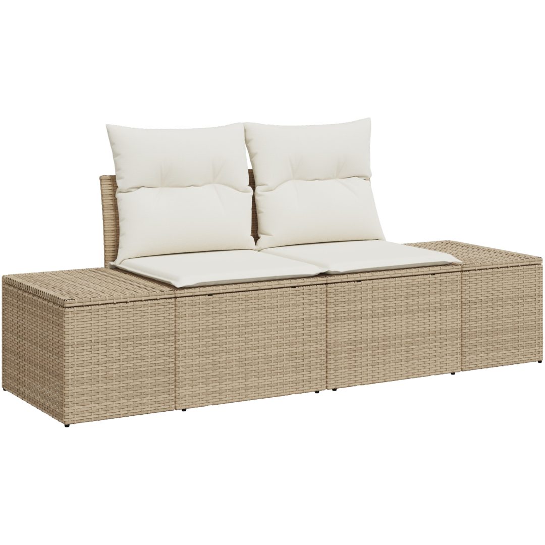 Trädgårdsofa-set 7 pcs Beige, vit vidaXL 55 x 55 x 37 cm – bild 3