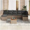 Trädgårdsofa Set 8 pcs Grå Poly Rattan, Stål, Trä vidaXL Stor – miniatyr 3