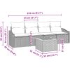 Trädgårdsoff-set 5 pcs Grå Flätad, Trä vidaXL 55 x 55 x 37 cm – miniatyr 11