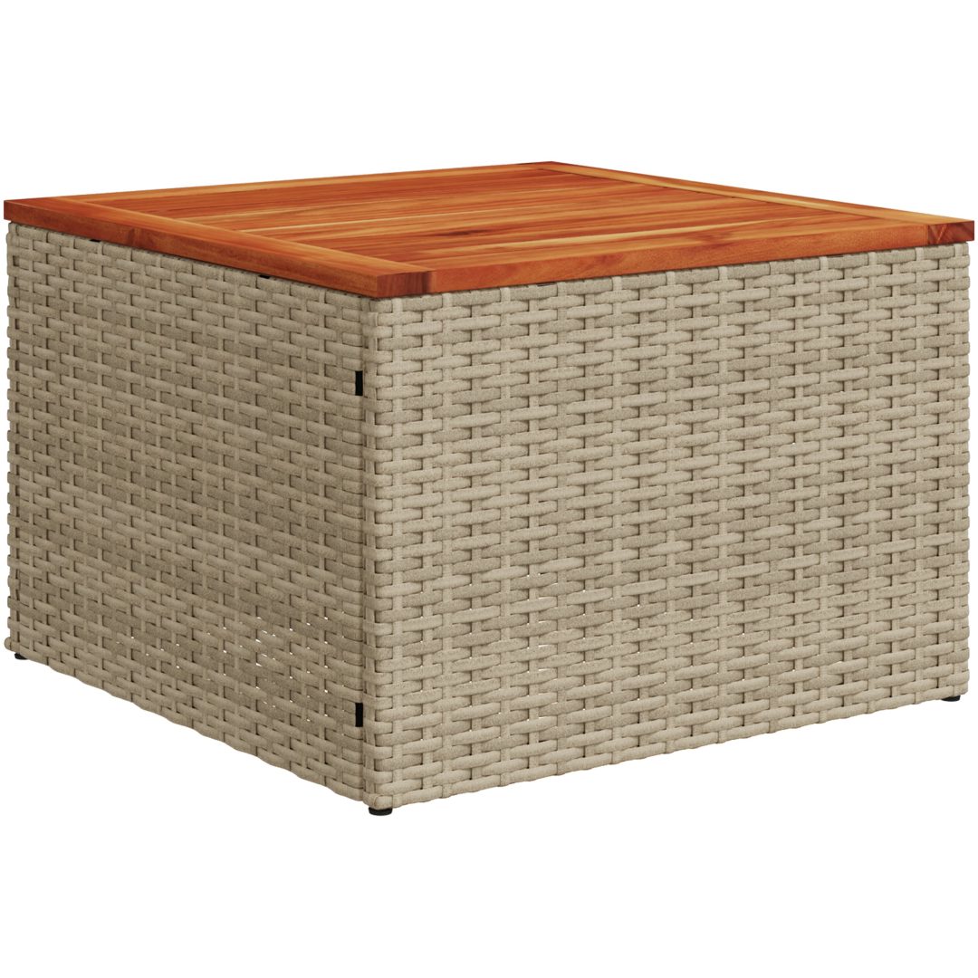 Trädgårdsoff-set 6 pcs Beige, vit Rattan, Polyesterkudde vidaXL Stor – bild 6