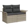 Trädgårdsoff set 6 pcs Grå Rattans, polyester vidaXL 55 x 55 x 37 cm – miniatyr 7