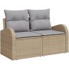 Trädgårdsoff-set 7 pcs Beige, ljusgrå vidaXL Medium – miniatyr 4